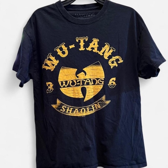 Wu Tang Clan Shaolin Tee Black and Gold Graphic Logo vintage licensed 2014 - Picture 1 of 6